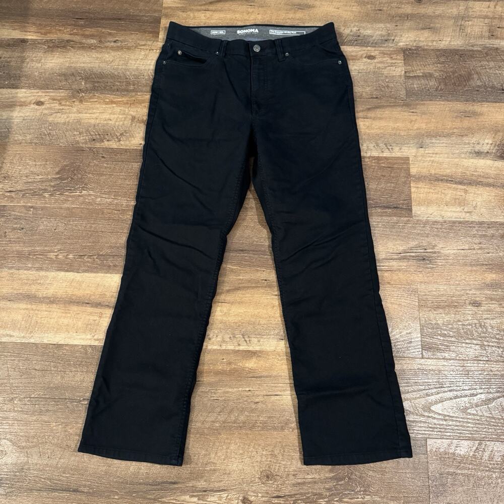 Sonoma Pants 33 x 28 Everyday All Day Straight Fit Flex Waistband Dark Navy